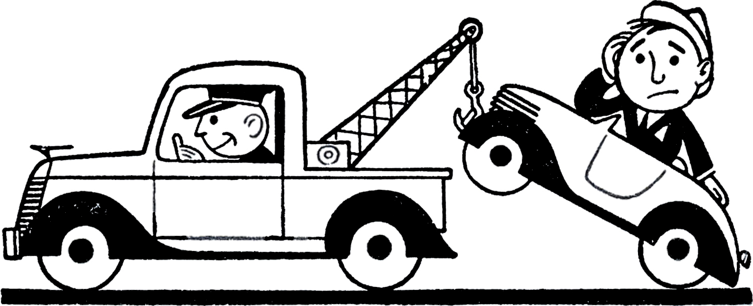 Retro Car Trouble Clip Art - The Graphics Fairy