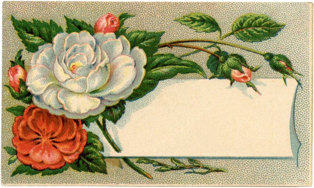 Antique Floral Calling Card Image