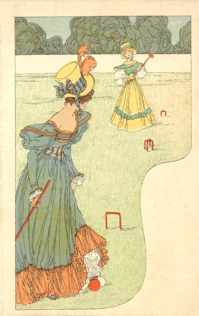 Croquet Clipart with 2 Ladies