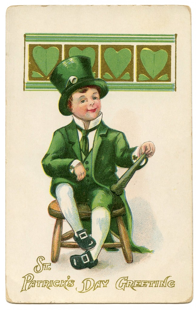 postcard st patricks day green fairy