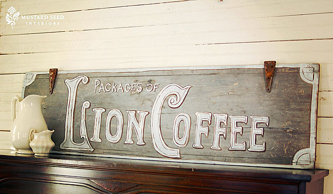 Painted coffee sign