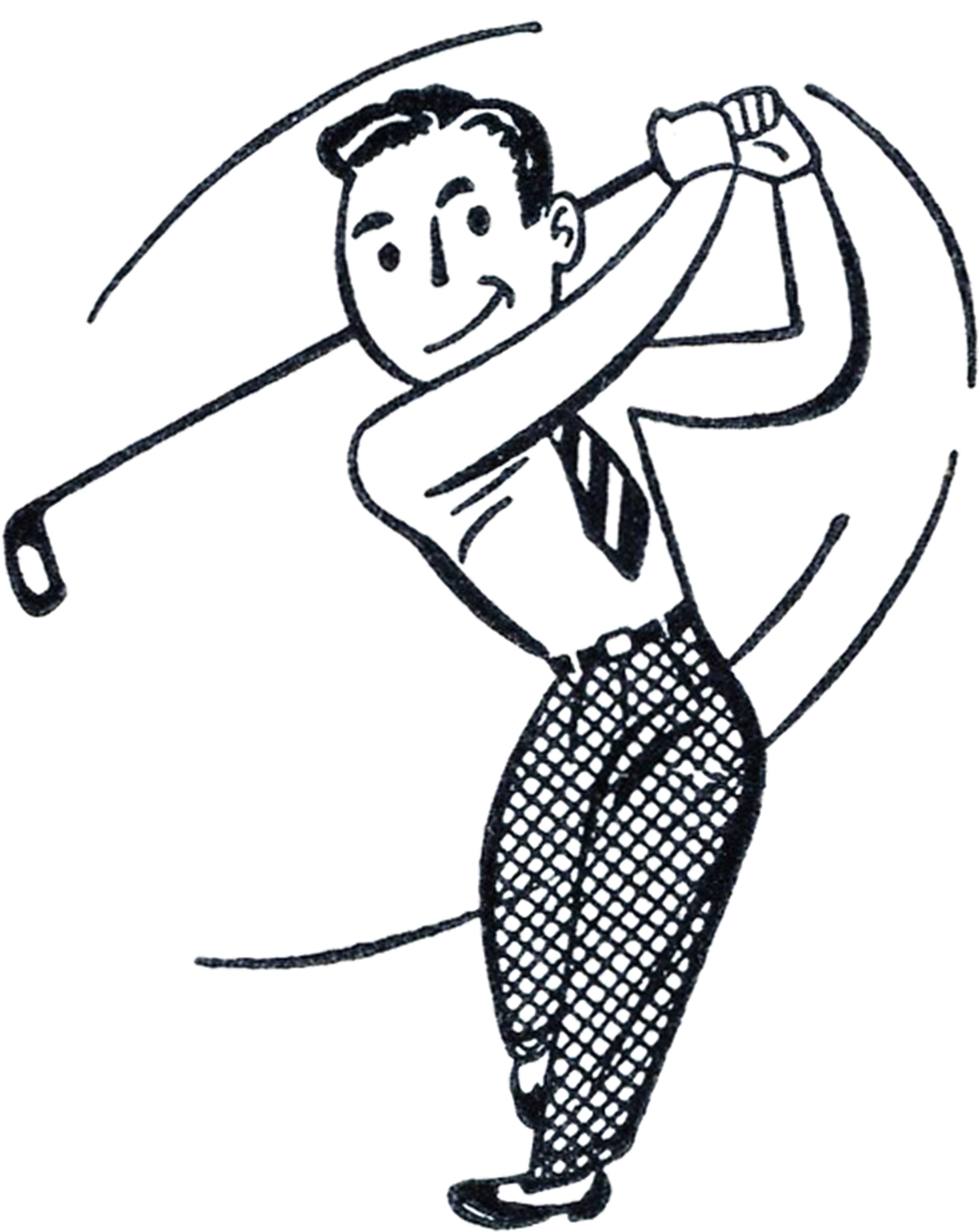 Retro-Golf-Man-Clip-Art-GraphicsFairy - The Graphics Fairy
