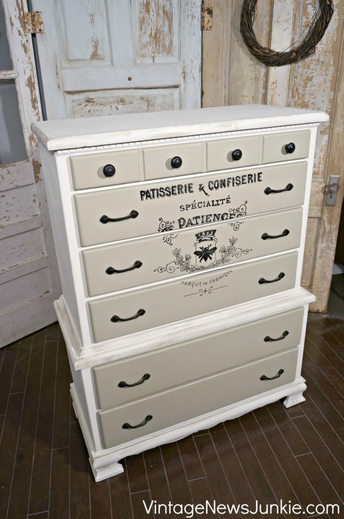 French Vintage Typography Dresser