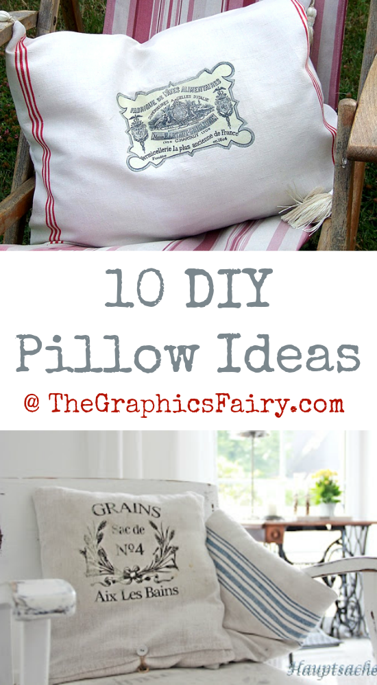 10 DIY Pillow Ideas - Page 2 of 10 - The Graphics Fairy