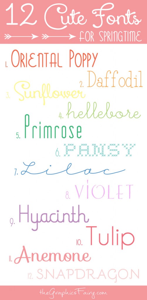 12 Cute Fonts for Spring - Graphics Fairy