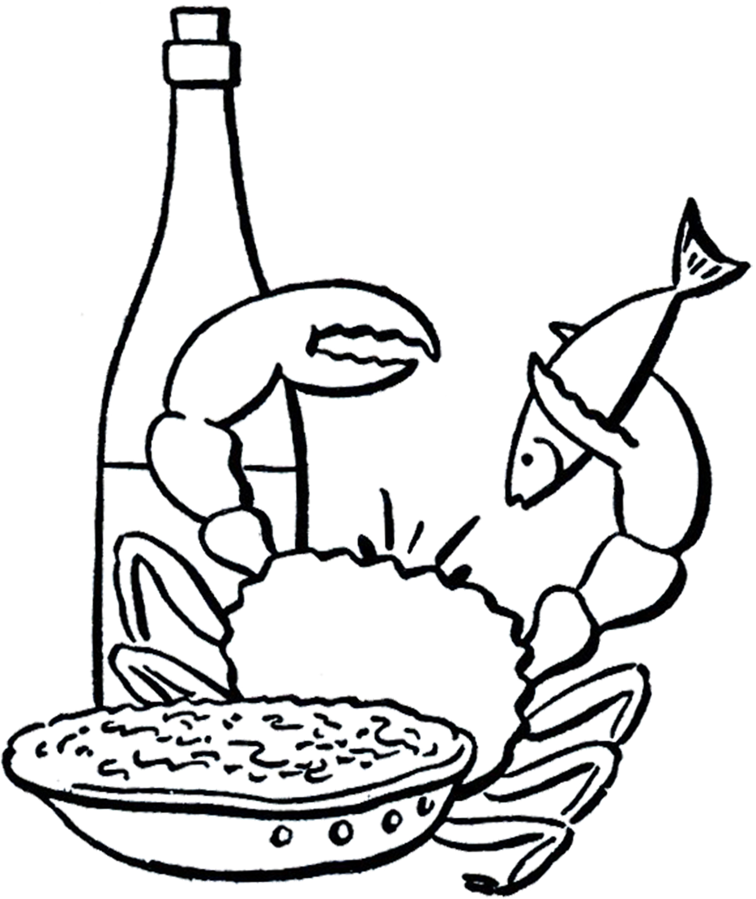 seafood dinner clipart