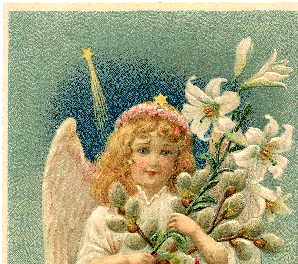 Vintage Easter Angel Image - The Graphics Fairy