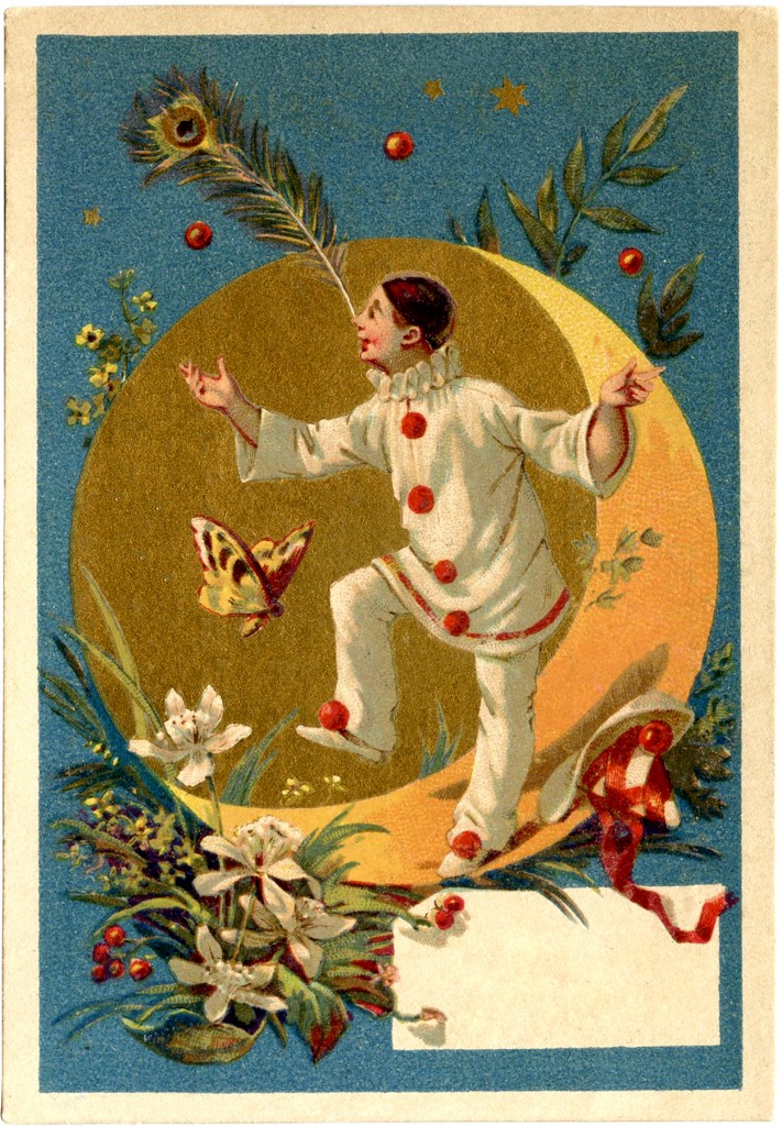 Vintage Pierrot Clown Image - The Graphics Fairy