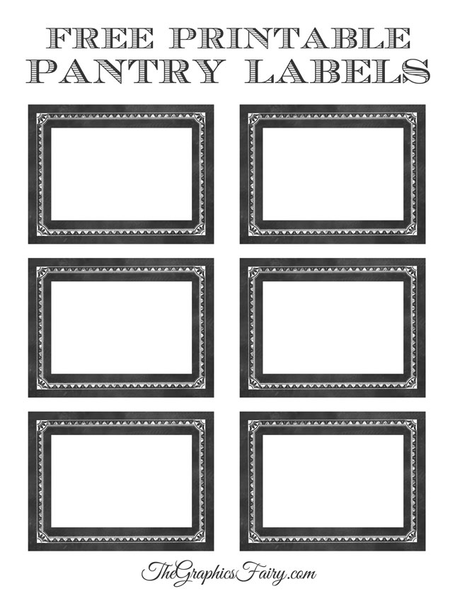 Printable Canister Labels Blank