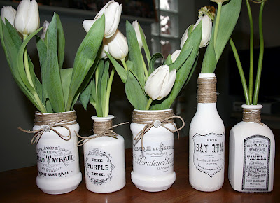 Bottle and jar flower vases
