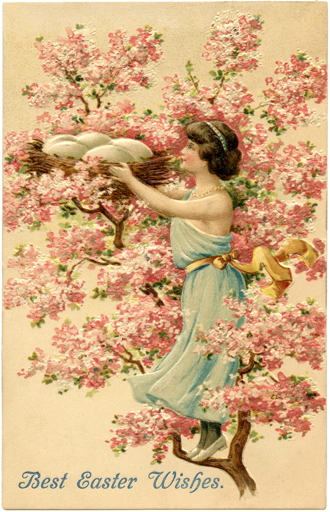 Pretty Cherry Blossom Nest Image - Easter - The Graphics Fairy