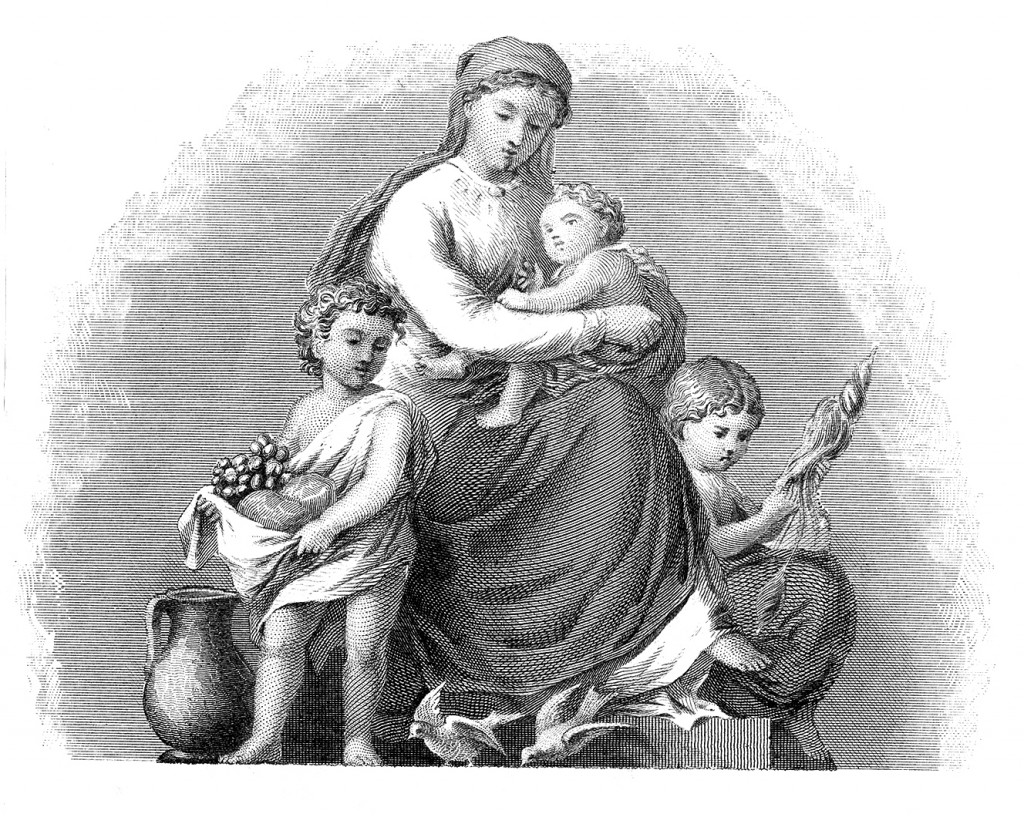 Mother Madonna Engraving