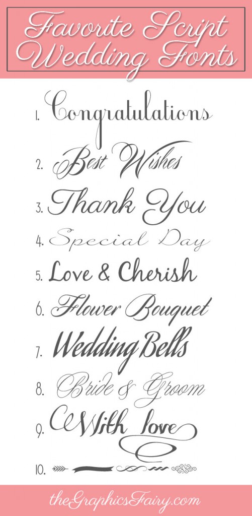 Favorite script wedding fonts