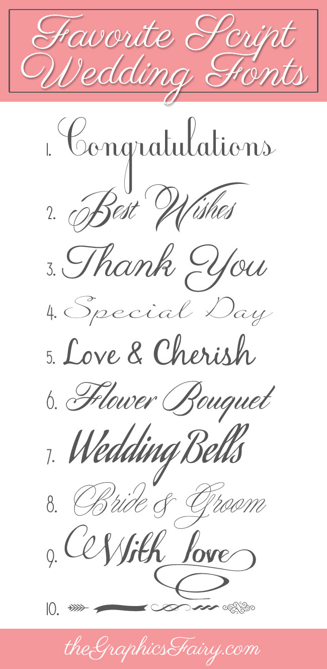 best wedding fonts script