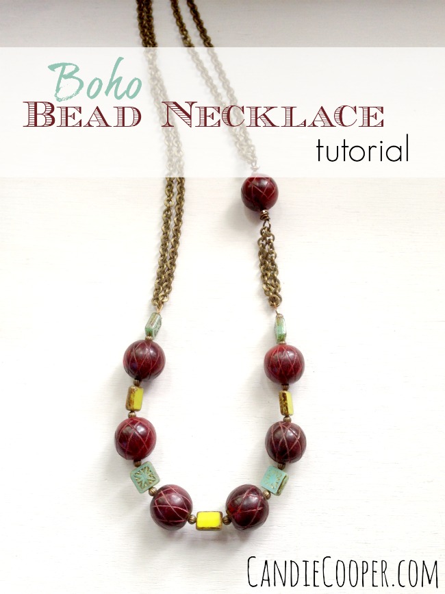 DIY Jewelry Making Boho Bead and Chain Necklace tutorial