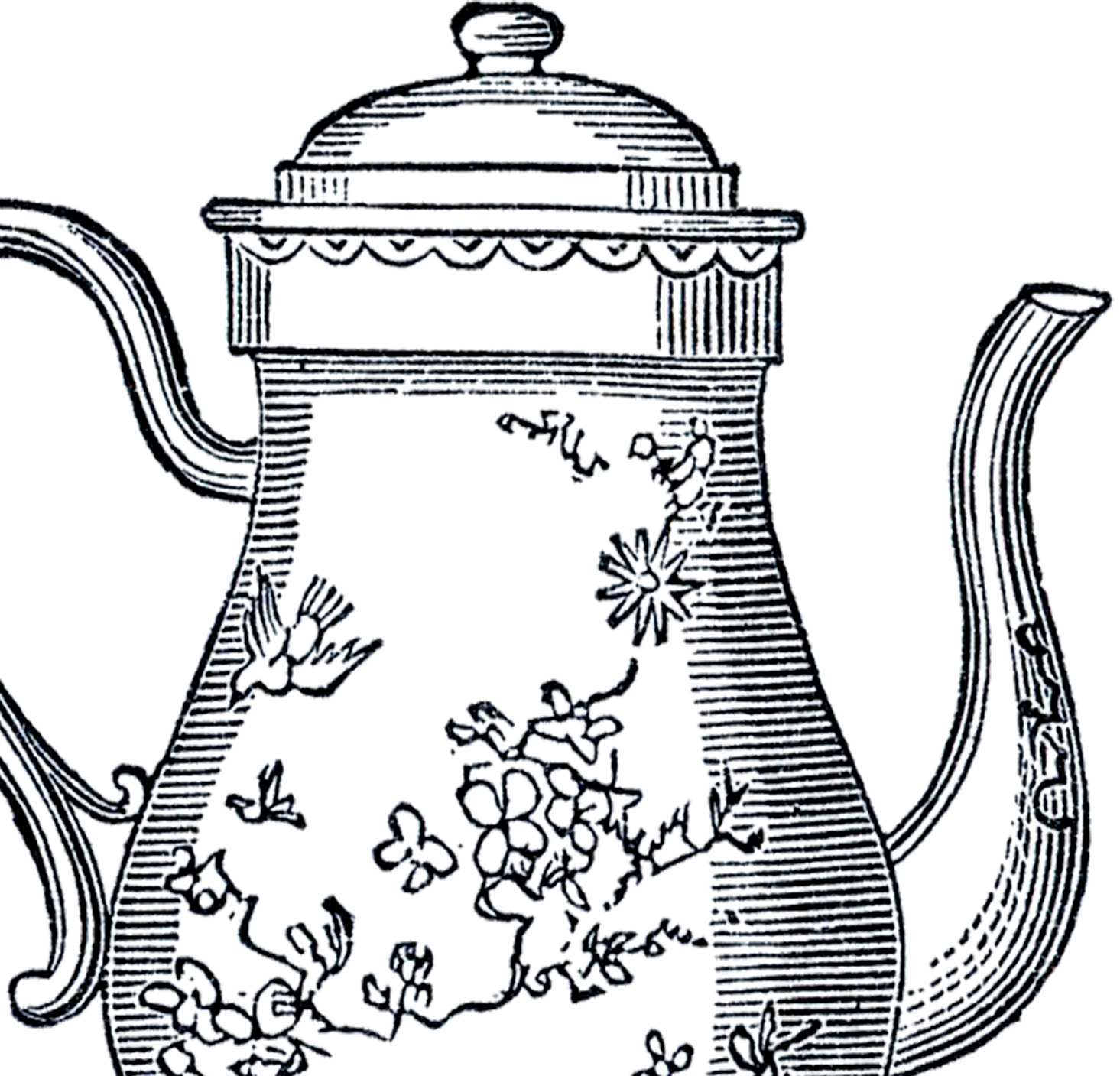 Download Free Vintage Teapot Clip Art - The Graphics Fairy
