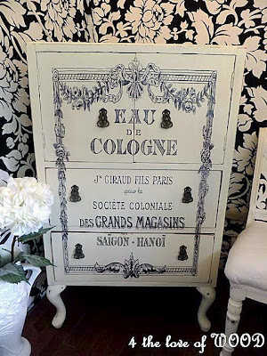 French cologne painted dresser
