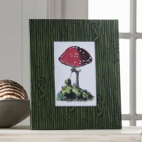Red and White Mushroom Woodland Art