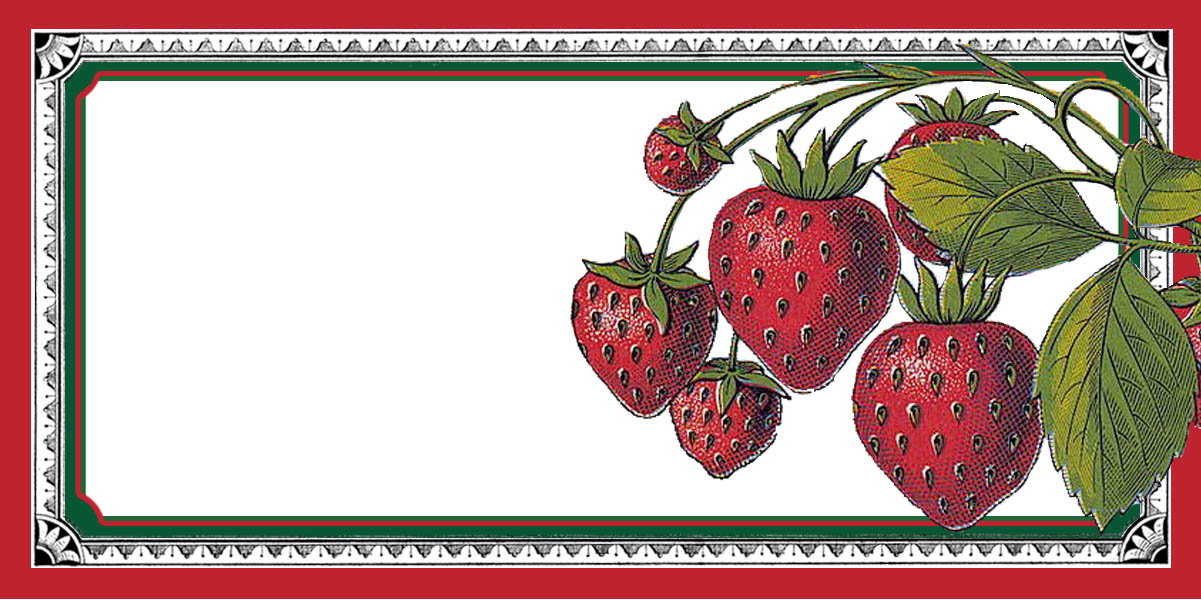 Strawberry Food & Beverage Labels - Pretty Plain Paper