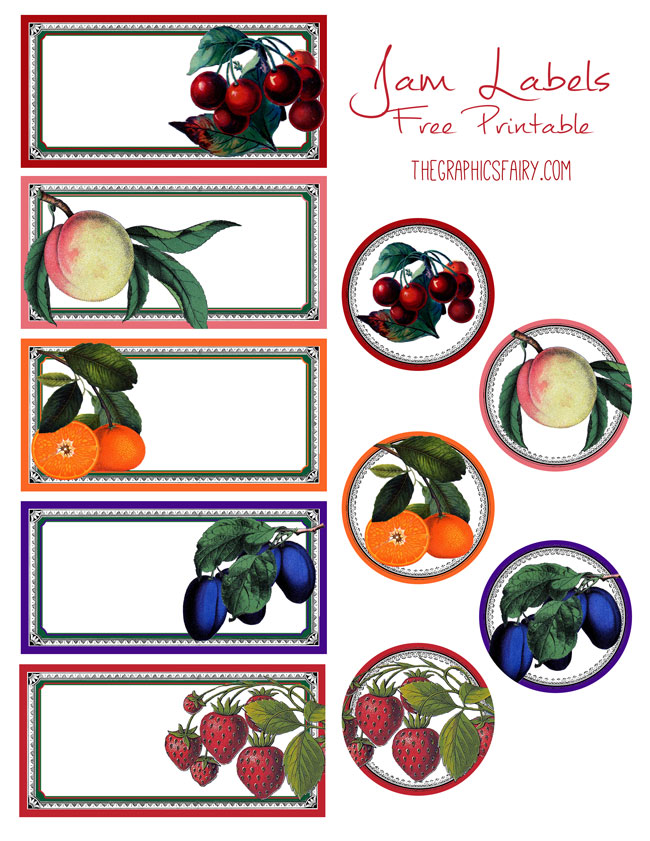 free printable jam labels the graphics fairy - circle jam label peach ...