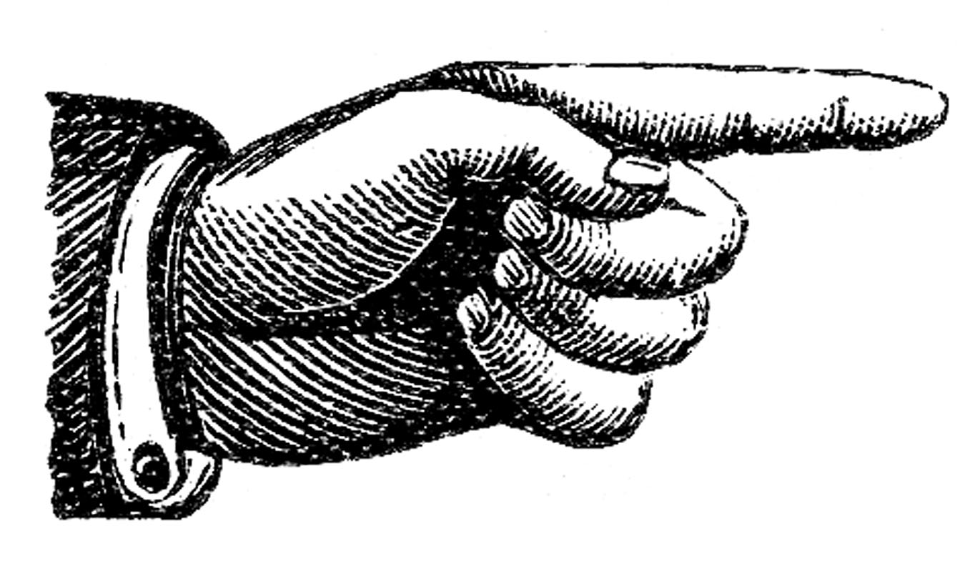 Pointing Hand Clipart Black And White