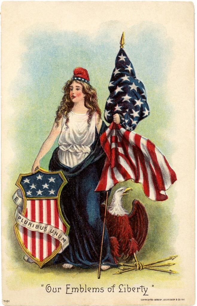 Vintage Lady Liberty Clip Art! - The Graphics Fairy