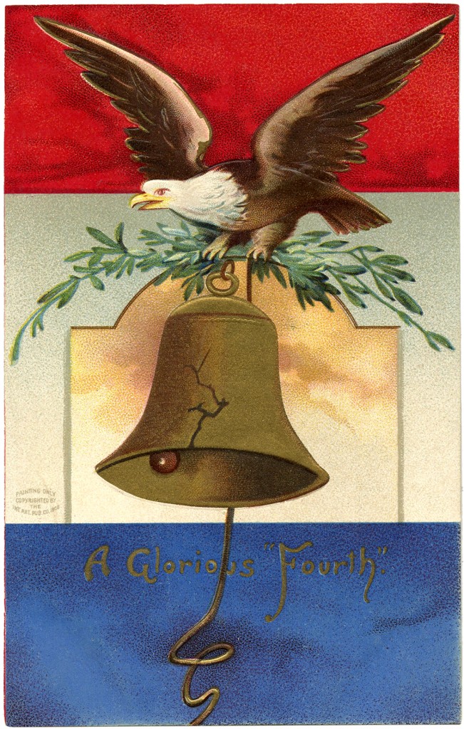 Vintage Patriotic Bald Eagle Image