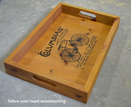 Wooden bicycle tray
