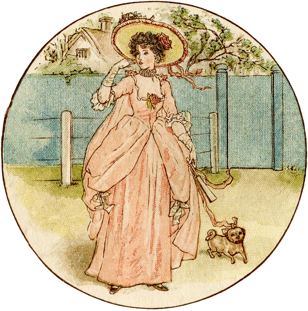 Kate Greenaway Girl with Dog Picture