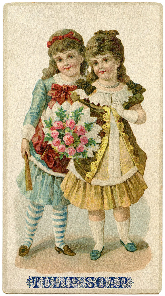 Tulip Soap Trade Card Victorian Girls