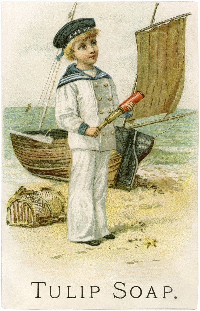 Cutest Vintage Sailor Boy Image! - The Graphics Fairy