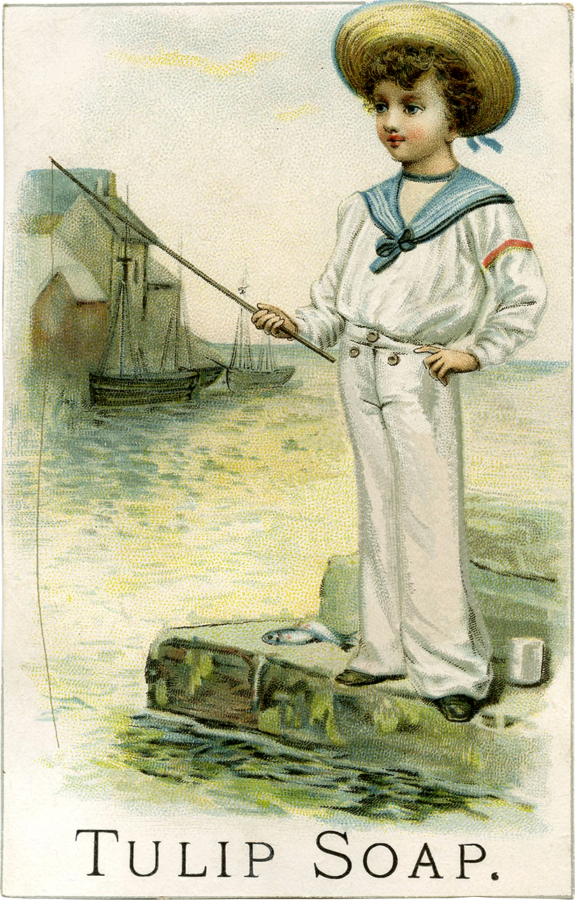 Vintage Sailor Boy Picture - Darling! - The Graphics Fairy