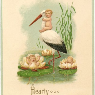 Vintage Stork Card