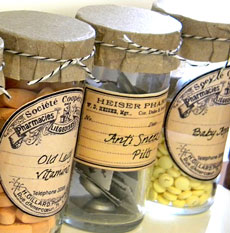Jars with old labels