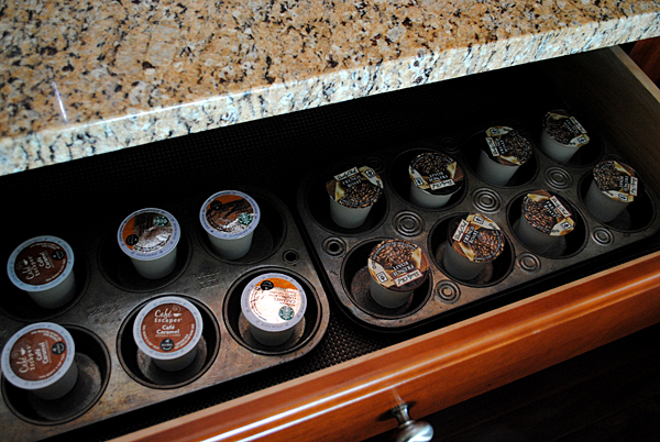 Muffin Tin Coffee Organizer