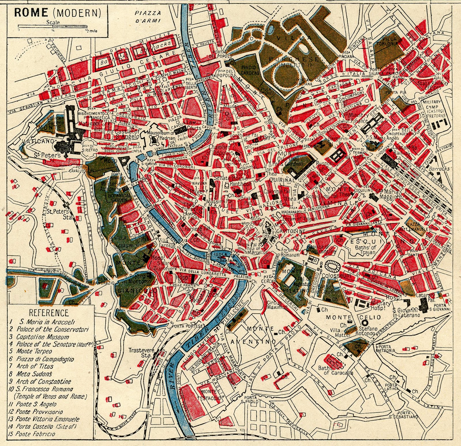 Printable Wall Decor Rome Map