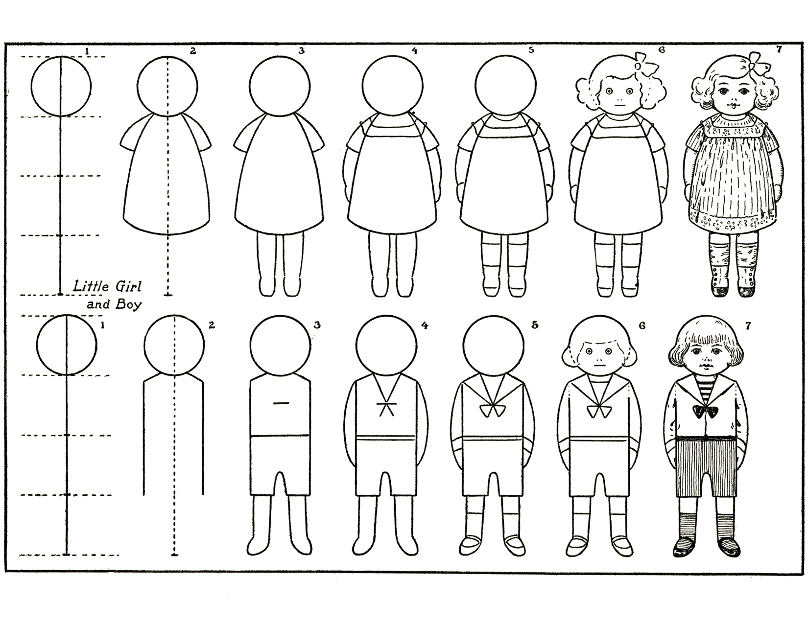 how to draw simple people for kids