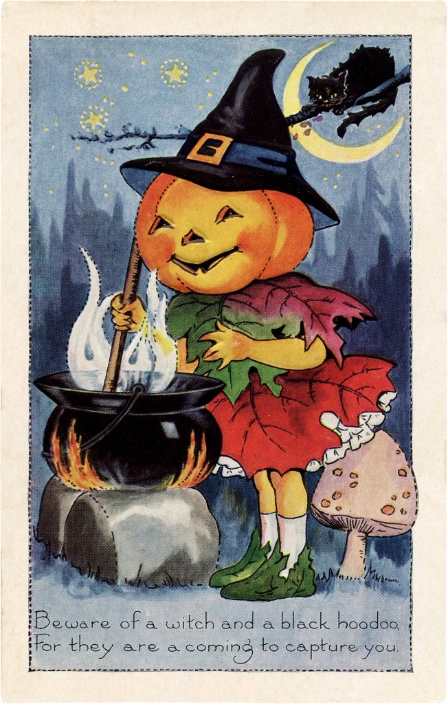 Cute Halloween Pumpkin Witch Image! - The Graphics Fairy