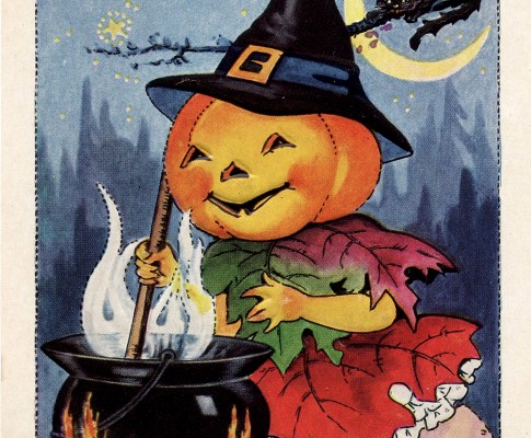 Cute Halloween Pumpkin Witch Image!