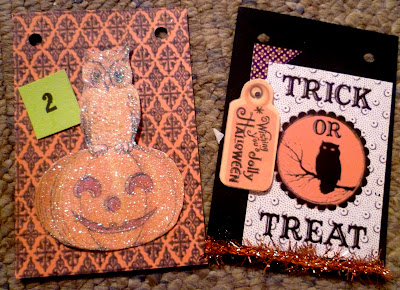 Halloween Cards with Pumpkin and Owls