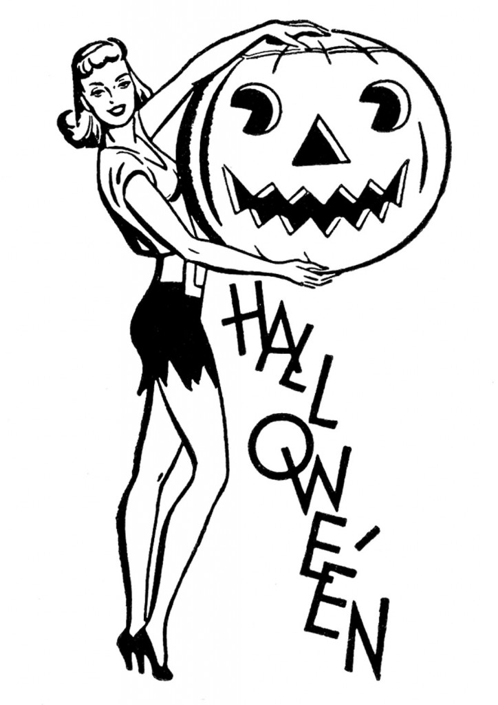 Halloween Retro Lady Image