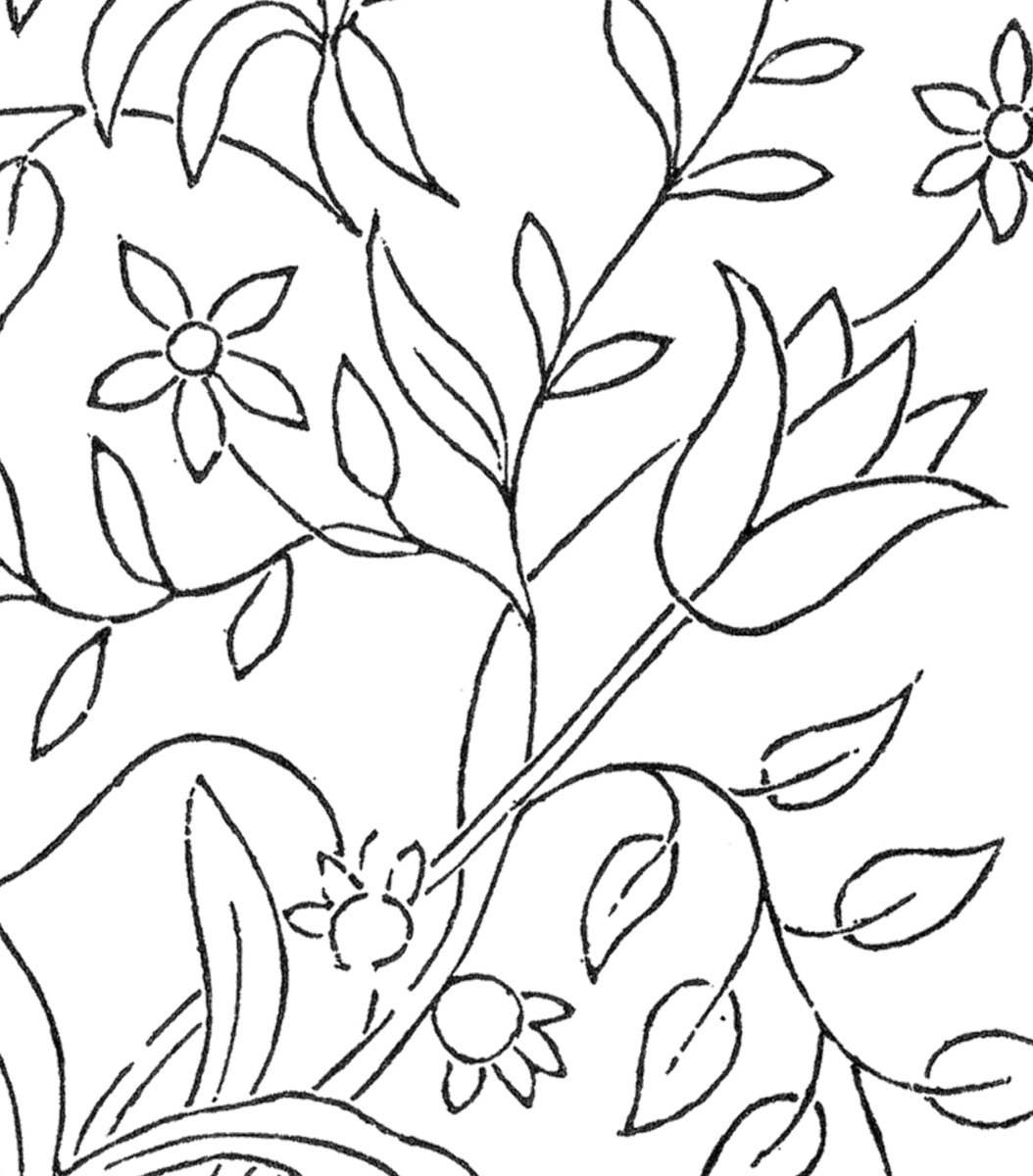 Flower Embroidery Pattern - The Graphics Fairy