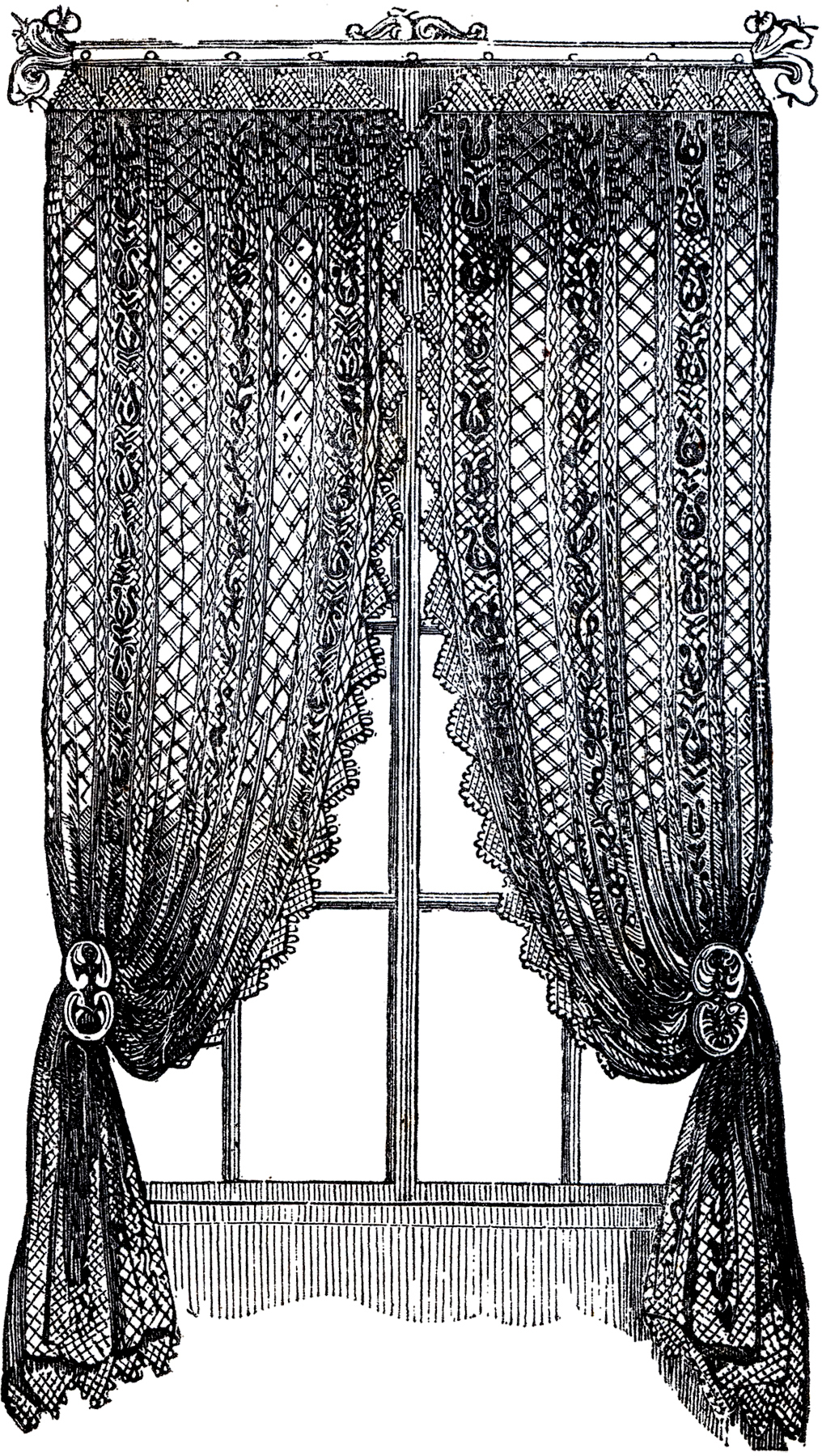 Vintage Lace Curtains Clip Art! - The Graphics Fairy