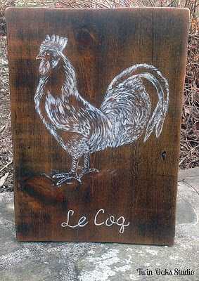 Farmhouse sign with rooster