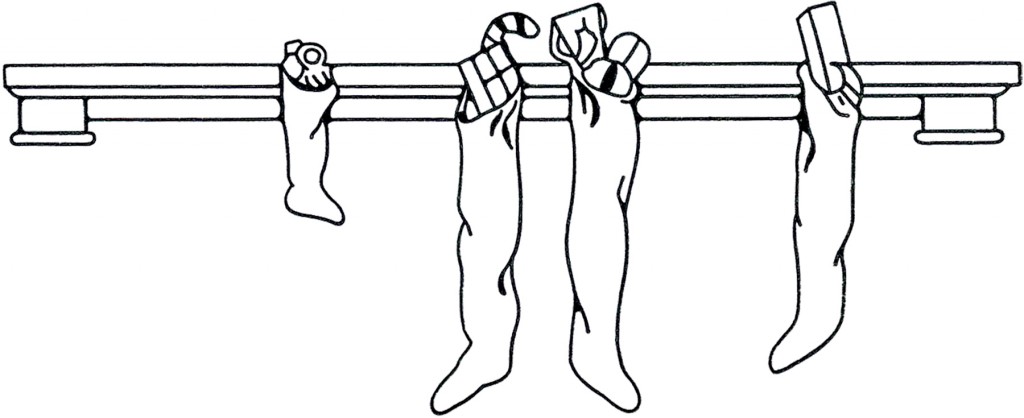 Christmas Stockings Line Art