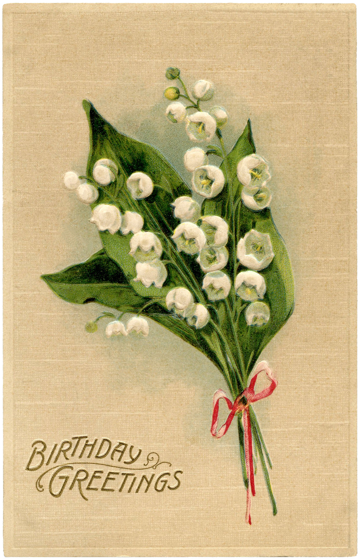 Lily of the Valley Birthday Card The Graphics Fairy