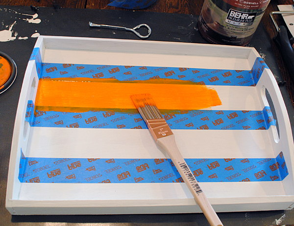 Painting orange stripes