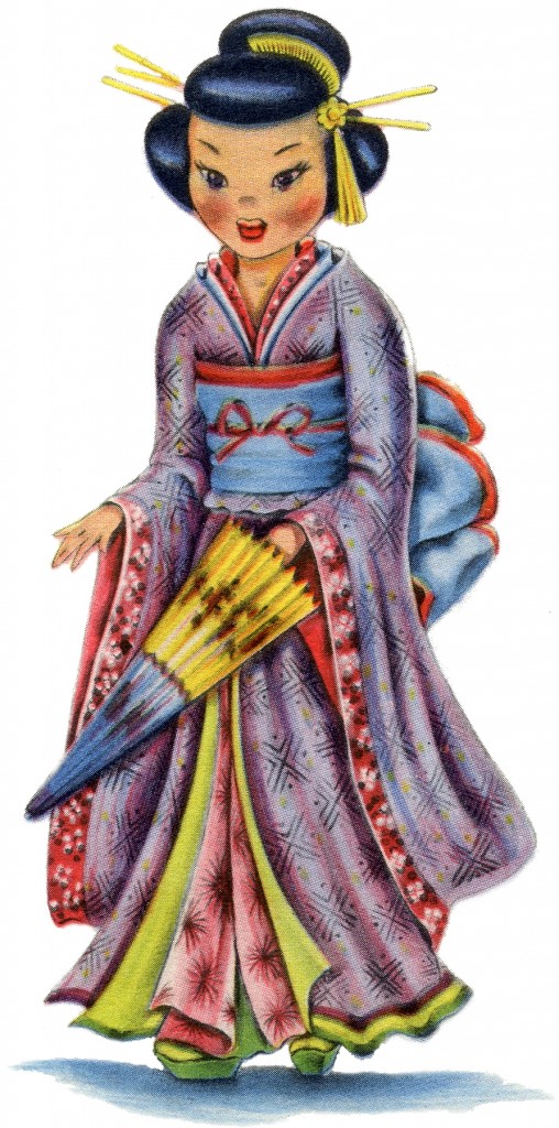 Retro Japanese Doll Image