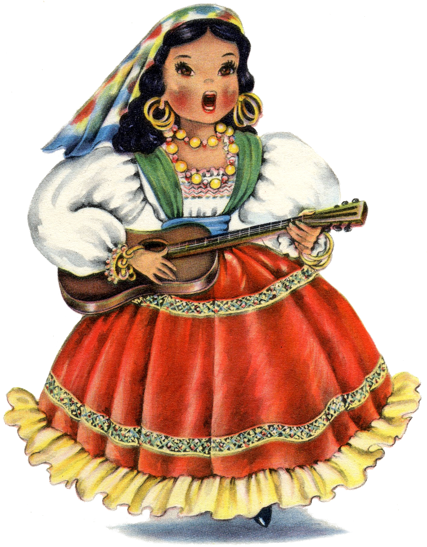 Retro Mexican Doll Image.