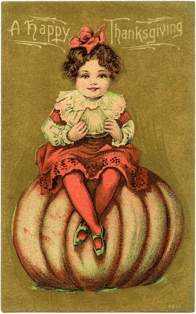 Cute Vintage Thanksgiving Card - The Graphics Fairy